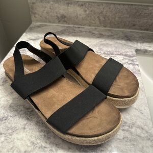 Steve Madden Jaklyn Espadrille Platform Sandal in Black, Size 10